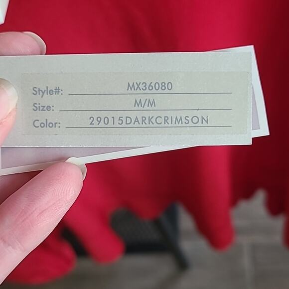 Women's CUPIO Size Medium Dress Blouse RED Lace Ruffle NWT Bloomingdales‎ - Picture 3 of 6